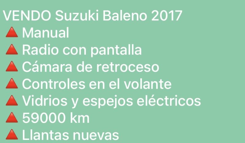 Excelente 2017 Suzuki Baleno lleno